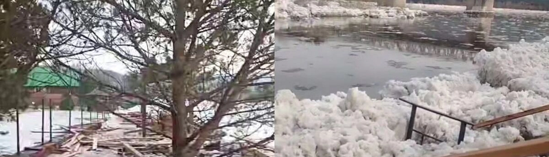 Ледоход разрушил новую набережную на реке Мана в Красноярском крае